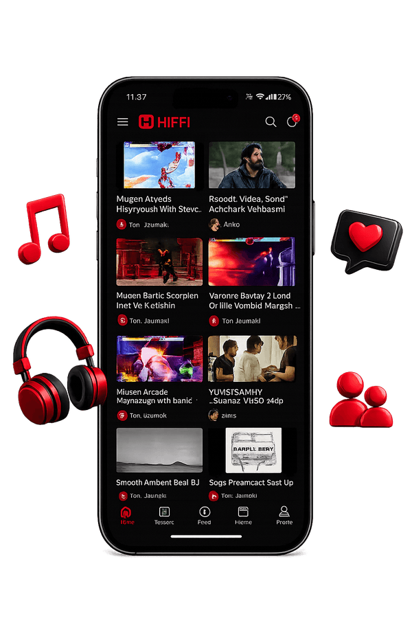 Hiffi creator app on phone